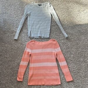 Bundle of XS Striped Sweater Set - Gray and Pink